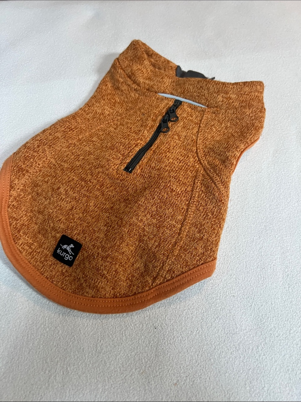 Kurgo Heathered Orange Classic Sweater for small dogs